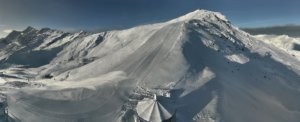Snowy mountain peaks