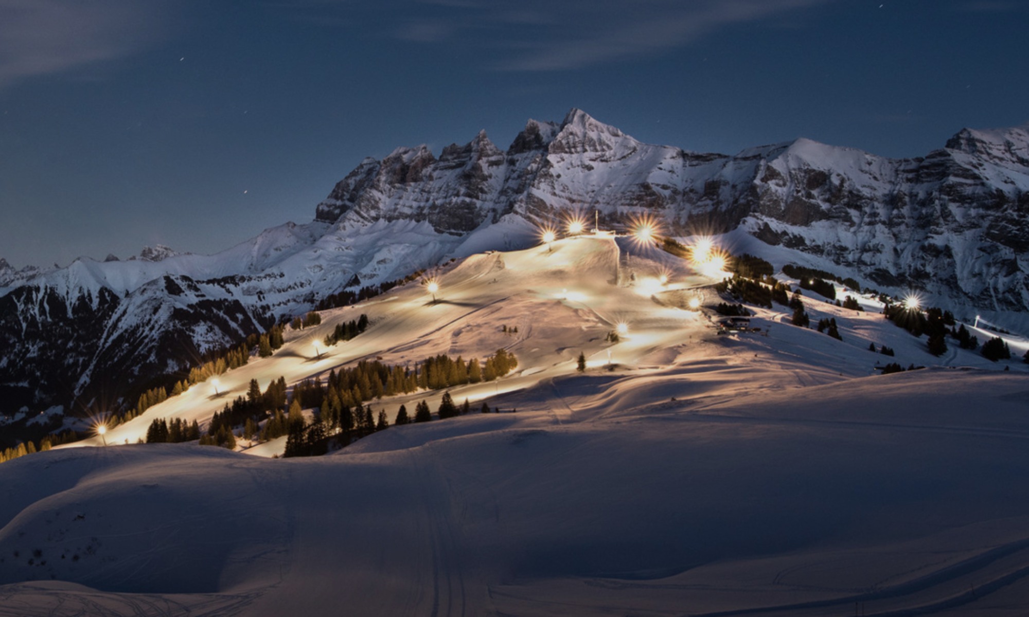 Ski de nuit à Champéry